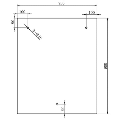 Toldo em vidro para porta frontal VSG 90x75 cm aço inoxidável