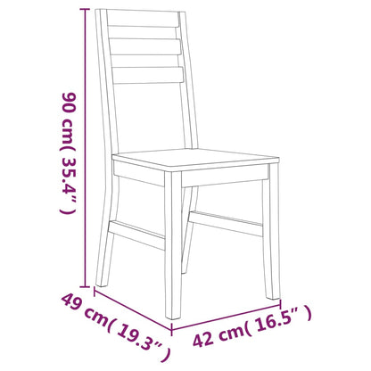 Cadeiras de jantar 2 pcs madeira acácia maciça