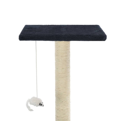 Árvore p/ gatos c/ postes arranhadores sisal 95 cm azul escuro