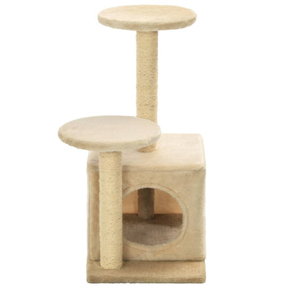 Árvore para gatos c/ postes arranhadores sisal 60 cm bege