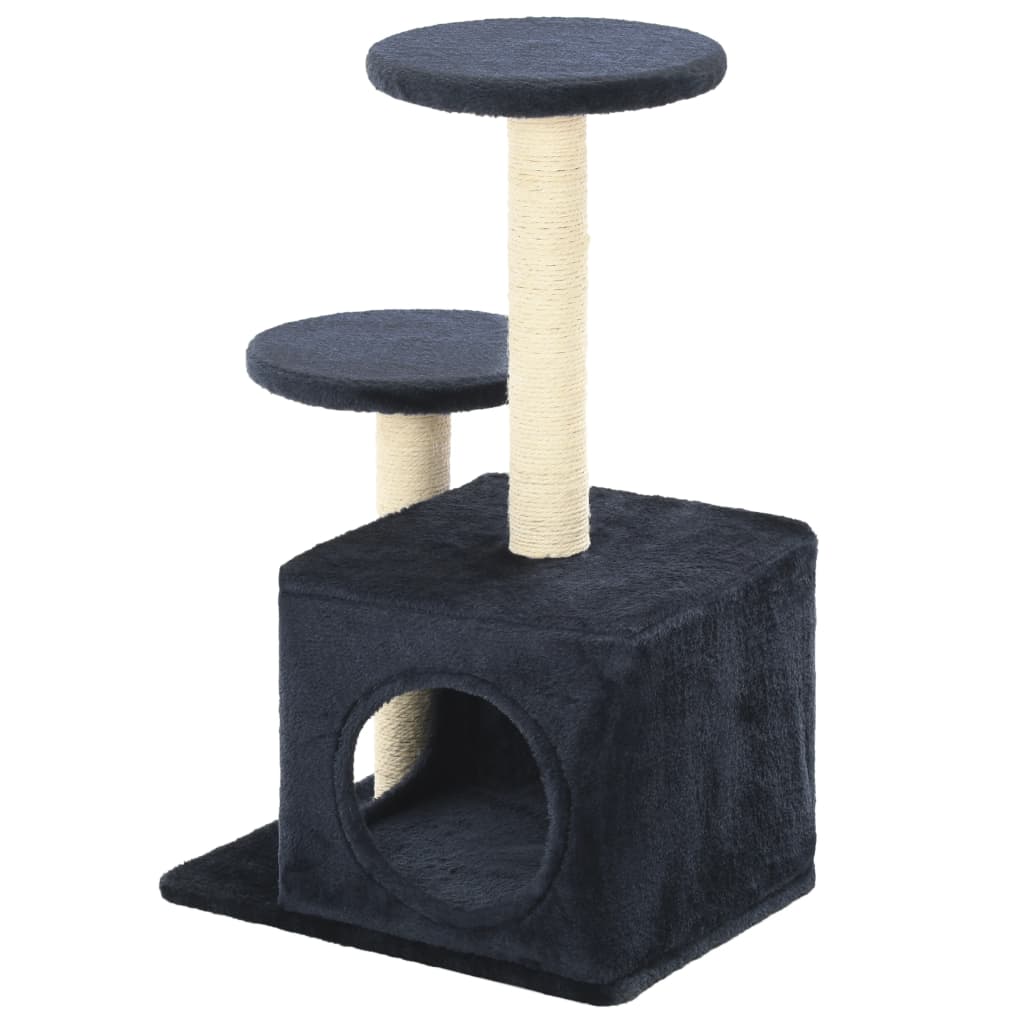 Árvore p/ gatos c/ postes arranhadores sisal 60 cm azul escuro