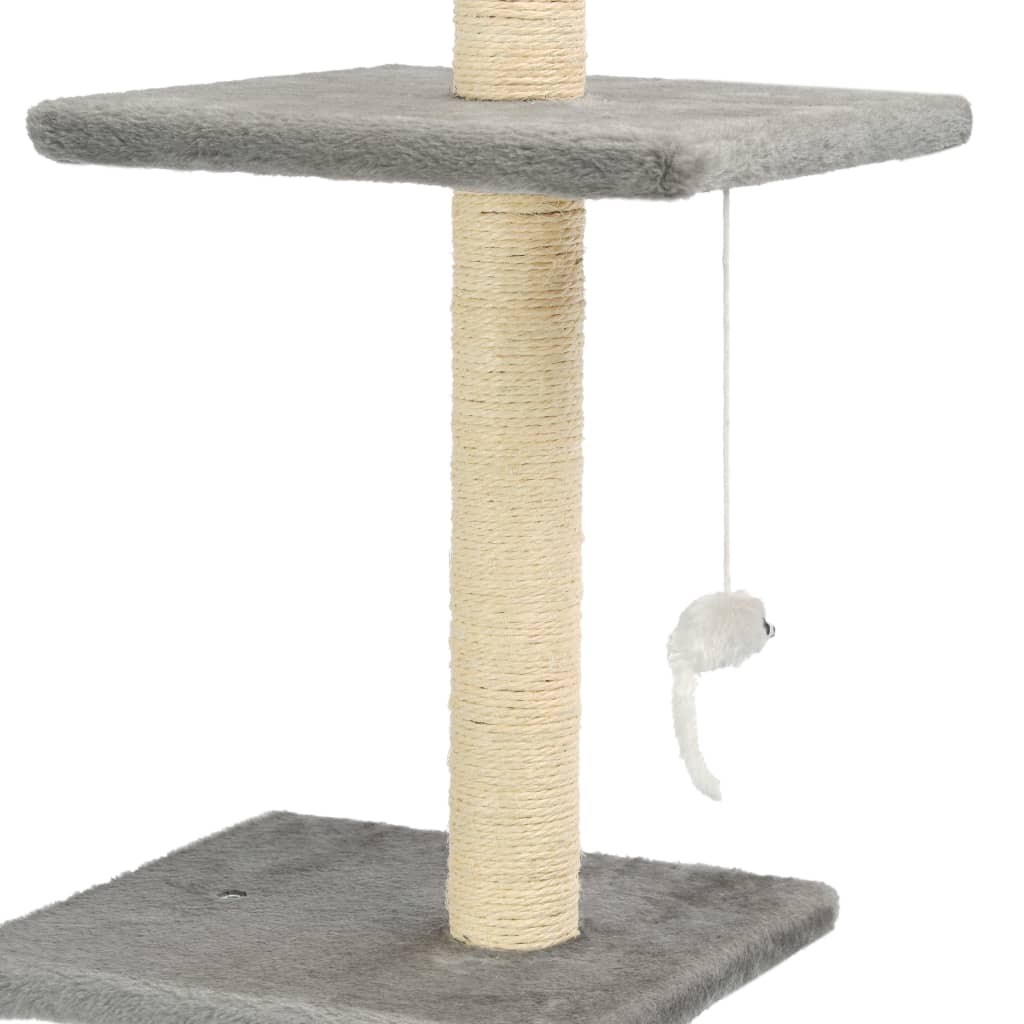 Árvore p/ gatos c/ postes arranhadores sisal 260 cm cinzento