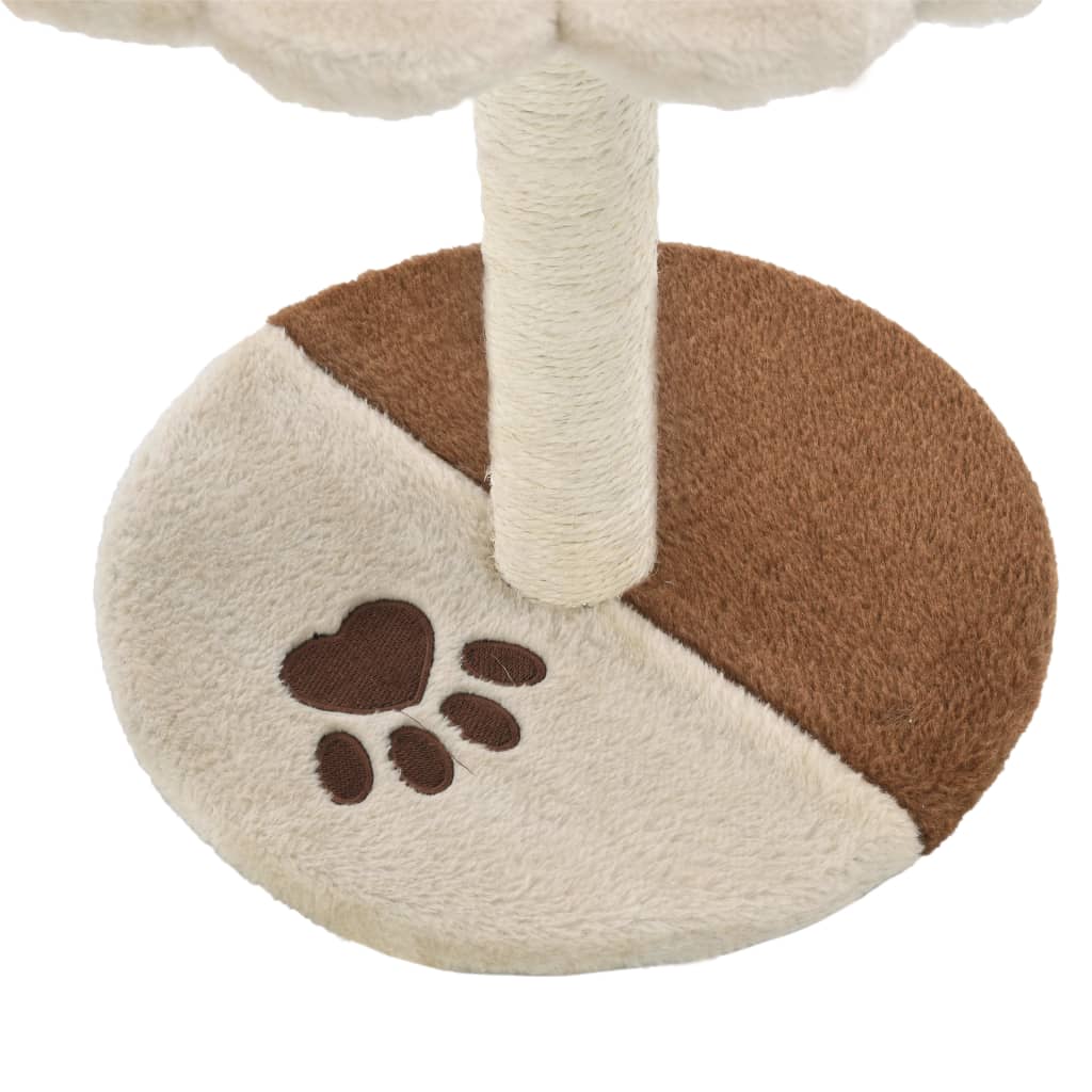 Árvore p/ gatos c/postes arranhadores sisal 40 cm bege/castanho