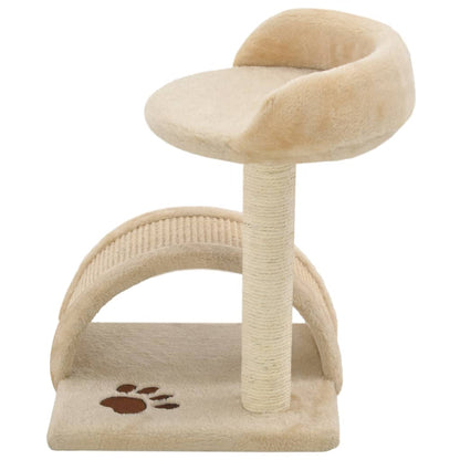 Árvore p/ gatos c/postes arranhadores sisal 40 cm bege/castanho