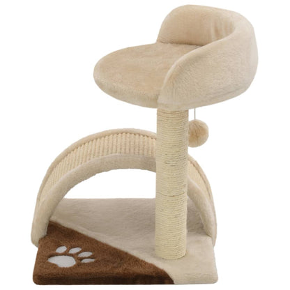 Árvore p/ gatos c/postes arranhadores sisal 40 cm bege/castanho