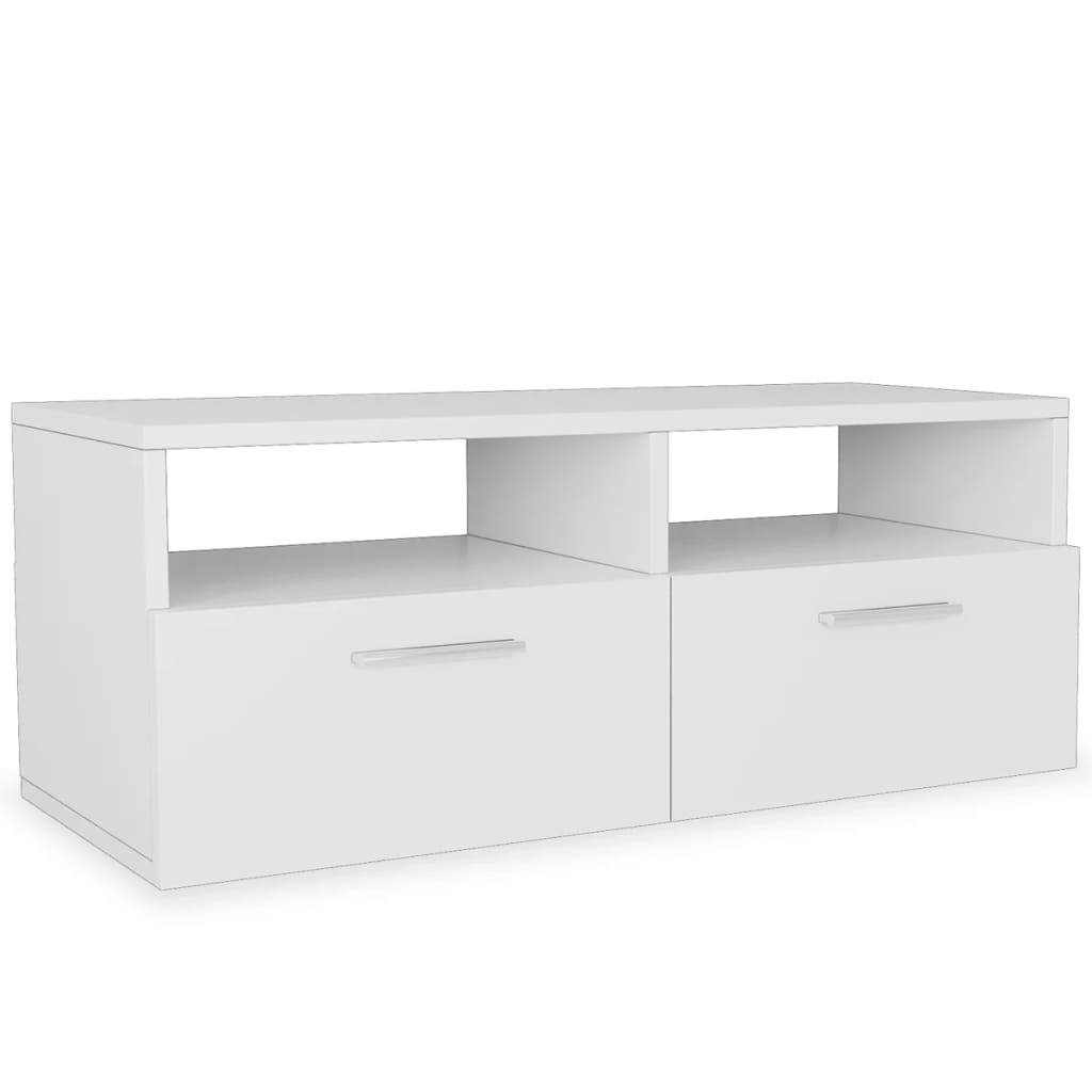 Móveis de TV 2 pcs aglomerado 95x35x36 cm branco