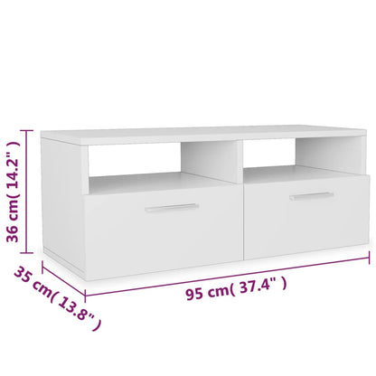 Móveis de TV 2 pcs aglomerado 95x35x36 cm branco