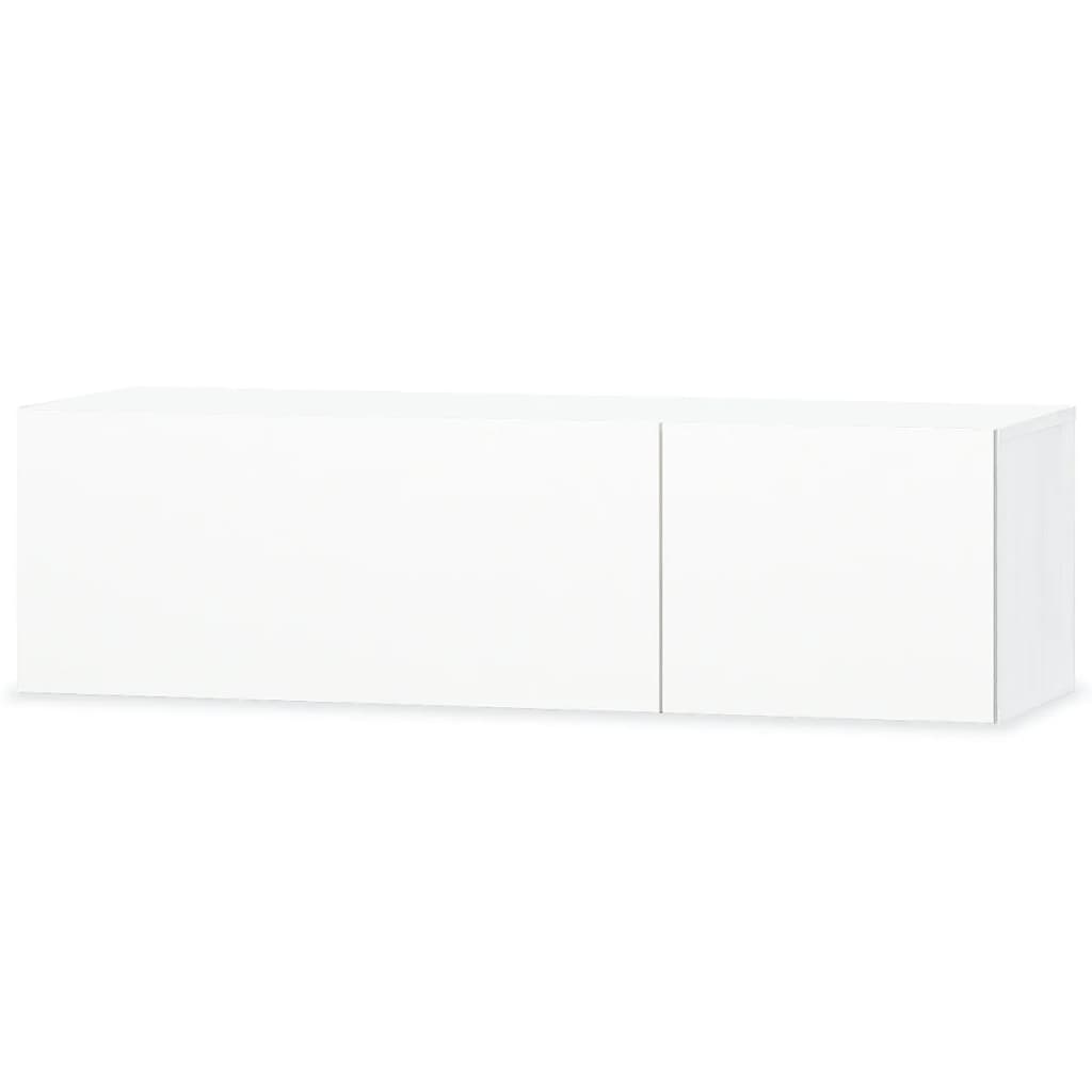 Móvel de TV de Parede Cardani de 240 cm - Branco Brilhante/Branco - Design Moderno