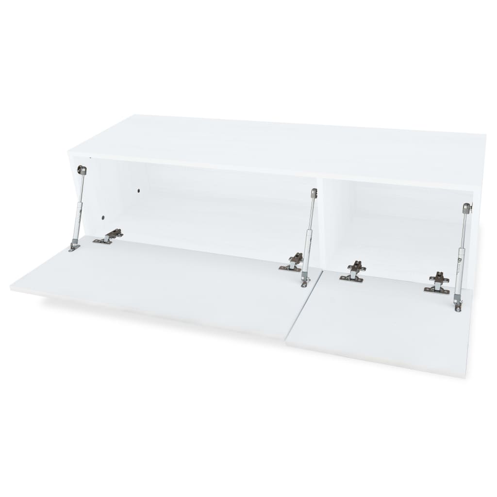 Móvel de TV de Parede Cardani de 240 cm - Branco Brilhante/Branco - Design Moderno