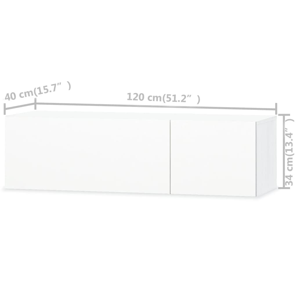 Móvel de TV de Parede Cardani de 240 cm - Branco Brilhante/Branco - Design Moderno