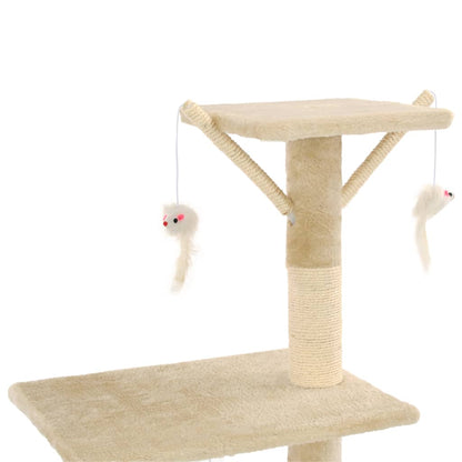 Árvore para gatos c/ postes arranhadores sisal 138 cm bege