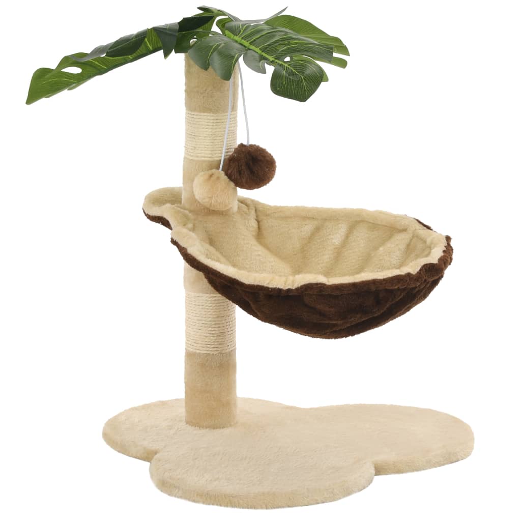 Árvore p/ gatos c/postes arranhadores sisal 50 cm bege/castanho