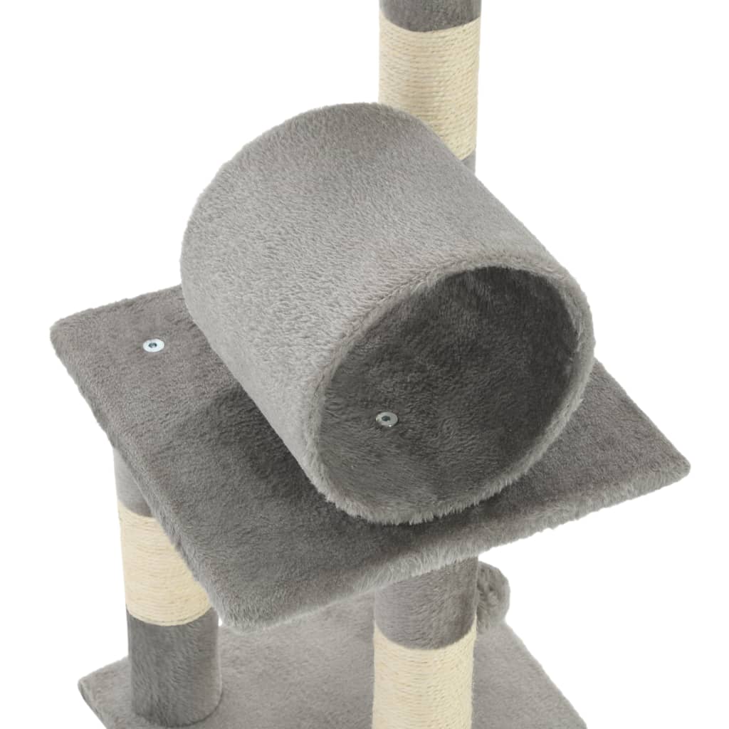 Árvore com postes arranhadores sisal 65 cm cinzento