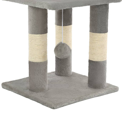 Árvore com postes arranhadores sisal 65 cm cinzento