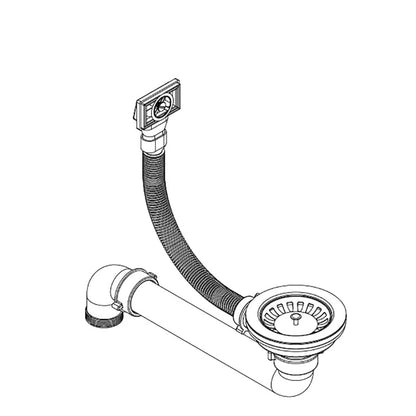 Lava-Louça de Cozinha com Escoador Lateral em Granito Cinzento - 57,5x46 cm - Design Moderno