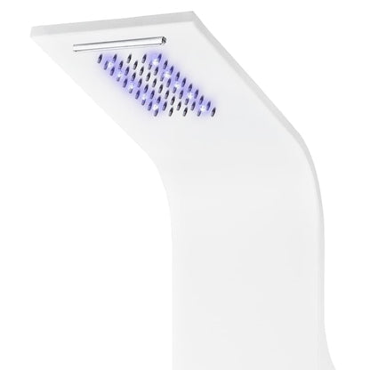 Coluna de Duche de Hidromassagem com Luzes LED e 195 Jatos - Branco - Design Nórdico