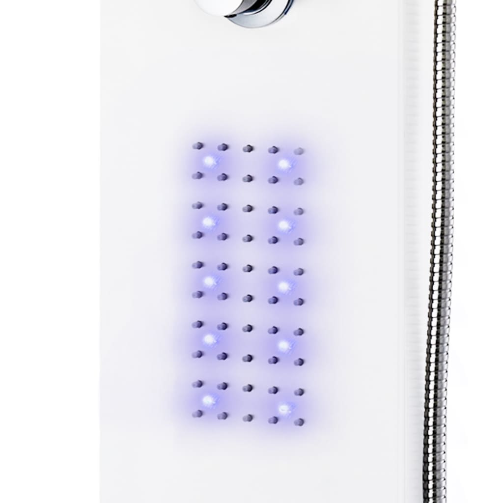 Coluna de Duche de Hidromassagem com Luzes LED e 195 Jatos - Branco - Design Nórdico