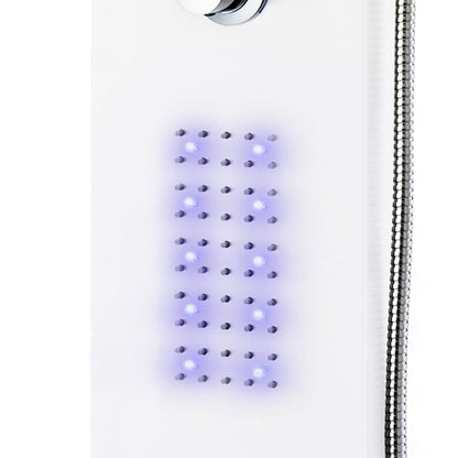 Coluna de Duche de Hidromassagem com Luzes LED e 195 Jatos - Branco - Design Nórdico