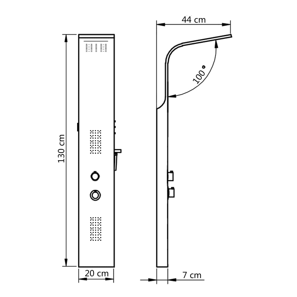 Coluna de Duche de Hidromassagem com Luzes LED e 195 Jatos - Branco - Design Nórdico