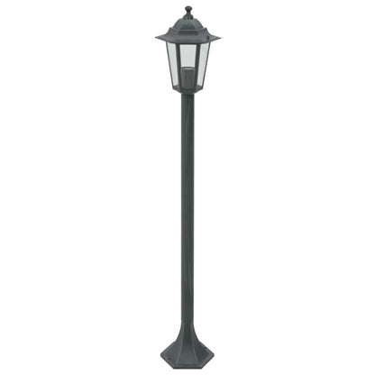 Candeeiros pé p/ jardim 6 pcs E27 110 cm alumínio verde escuro