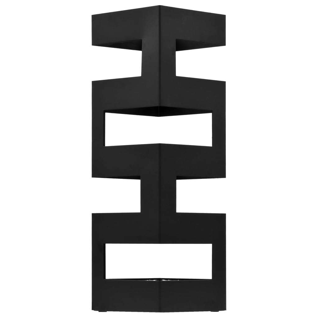 Suporte para guarda-chuvas estilo tetris em aço preto