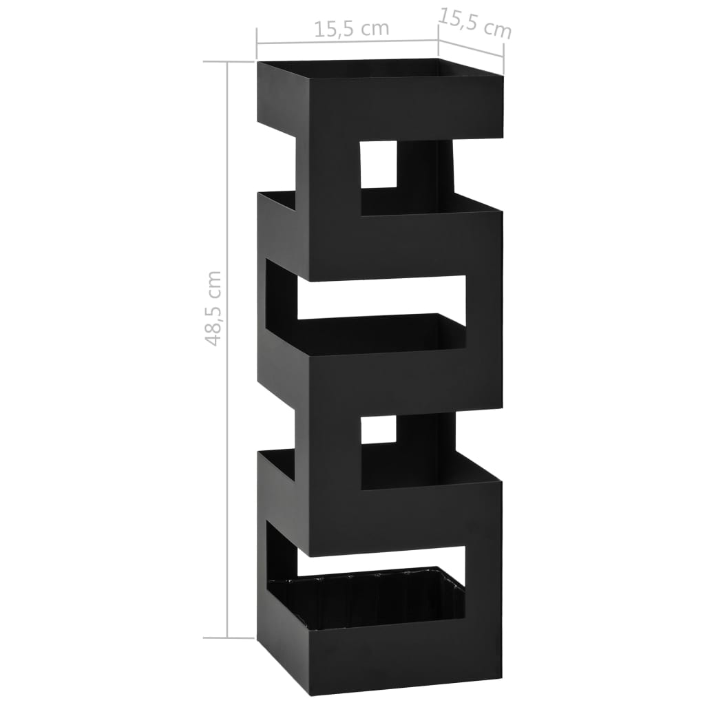 Suporte para guarda-chuvas estilo tetris em aço preto