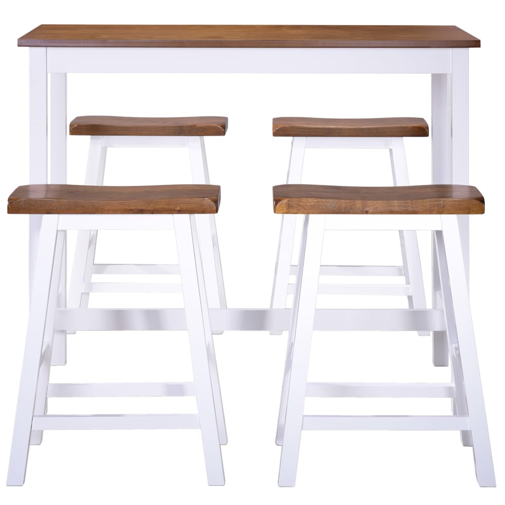 Conjunto mesa e bancos de bar 5 pcs madeira maciça