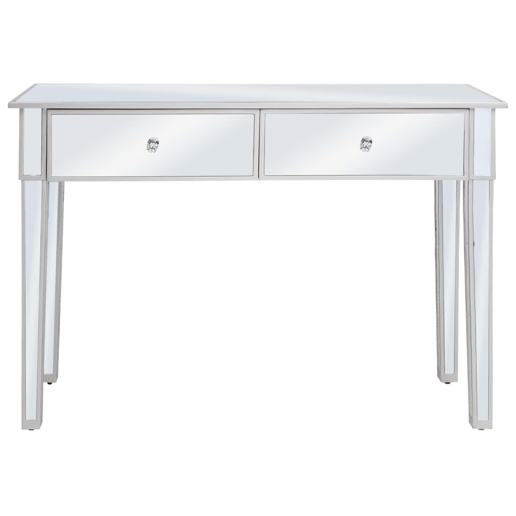 Mesa consola espelhada em MDF e vidro 106,5x38x76,5 cm