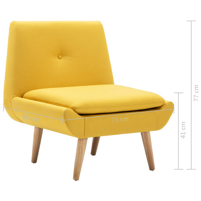 Poltrona Life - Em Tecido e Madeira de Seringueira - Cor Amarelo - 73x66x77 cm - Design Nórdico