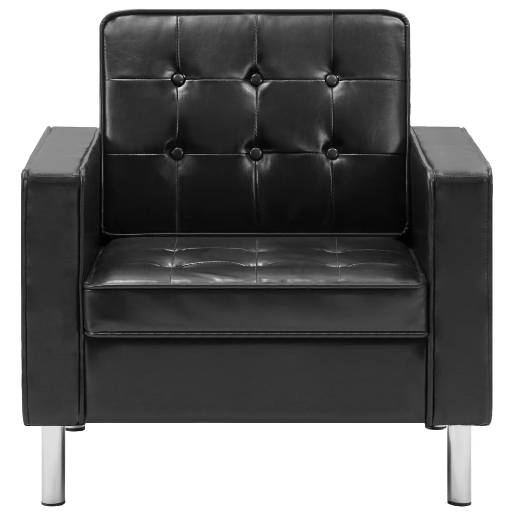 Poltrona Tash - Couro Artificial - Preto - Design Moderno