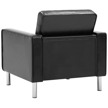 Poltrona Tash - Couro Artificial - Preto - Design Moderno