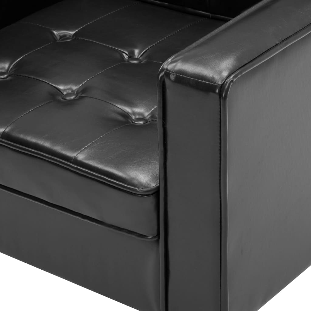 Poltrona Tash - Couro Artificial - Preto - Design Moderno