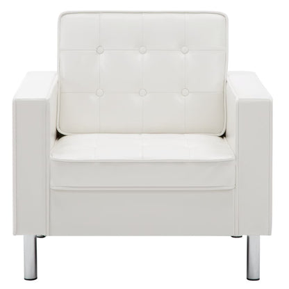 Poltrona Tash - Couro Artificial - Branco - Design Moderno