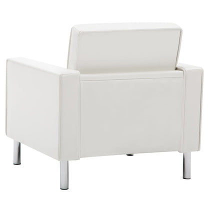 Poltrona Tash - Couro Artificial - Branco - Design Moderno