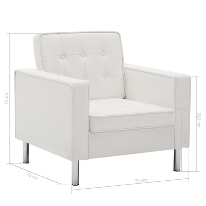 Poltrona Tash - Couro Artificial - Branco - Design Moderno