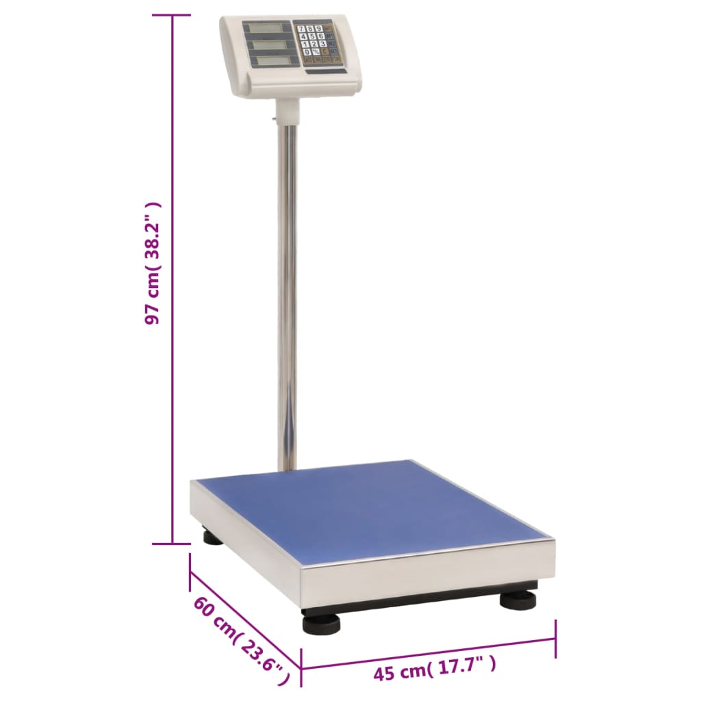 Balança de plataforma digital 300 kg com bateria recarregável