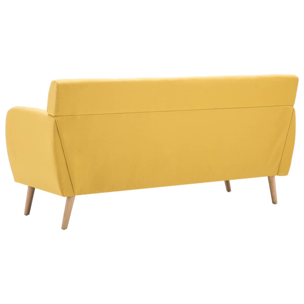 Sofá de 3 lugares estofos de tecido 172x70x82 cm amarelo