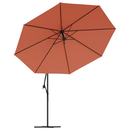 Guarda-sol cantilever com mastro alumínio 350 cm terracotta