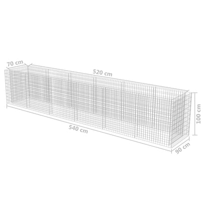 Canteiro elevado/cesto gabião 540x90x100 cm aço galvanizado