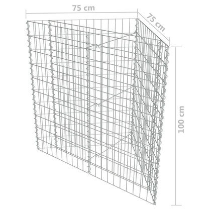 Canteiro elevado/cesto gabião 75x75x100 cm aço galvanizado