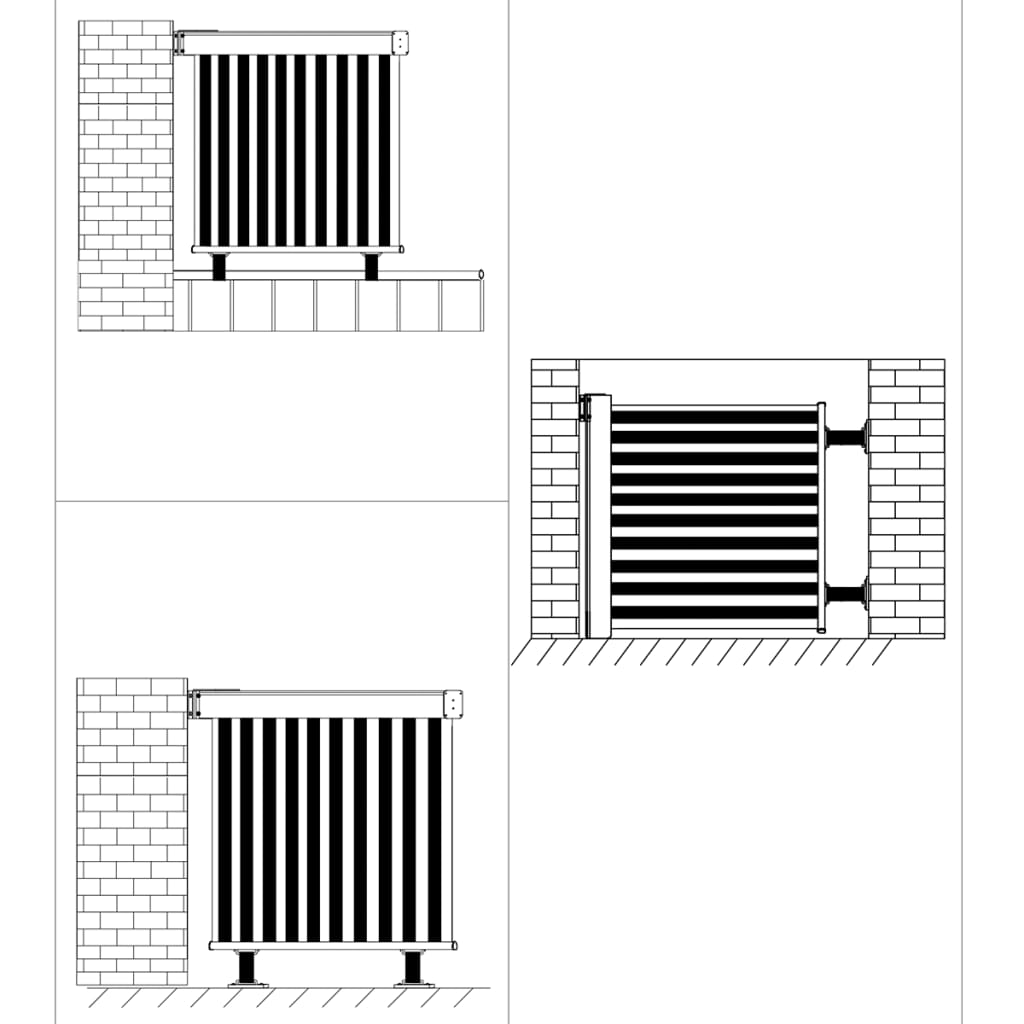 Toldo lateral para varanda multifuncional 150x200 cm preto