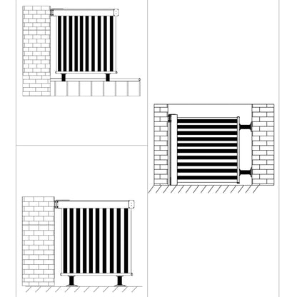 Toldo lateral para varanda multifuncional 150x200 cm preto