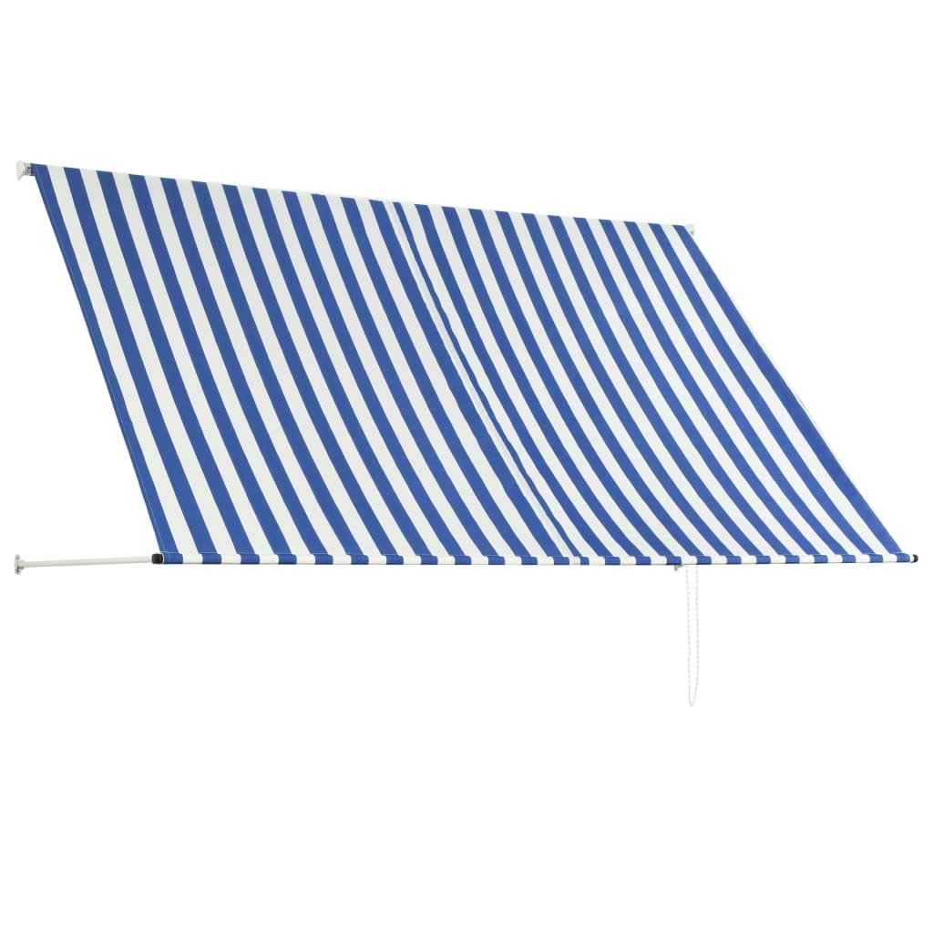 Toldo retrátil 250x150 cm azul e branco