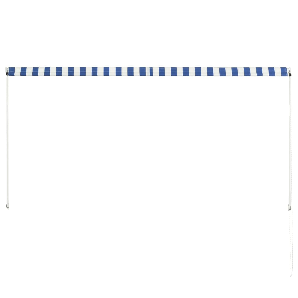 Toldo retrátil 250x150 cm azul e branco