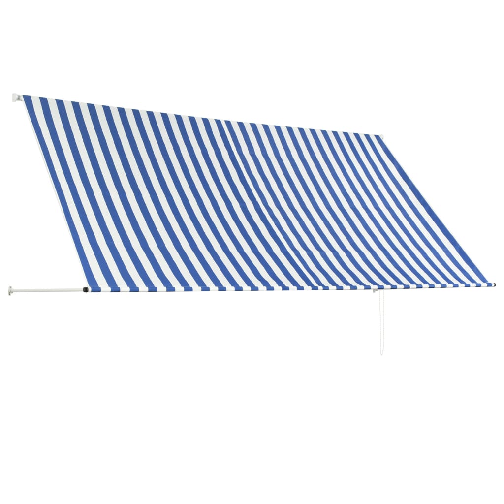 Toldo retrátil 300x150 cm azul e branco