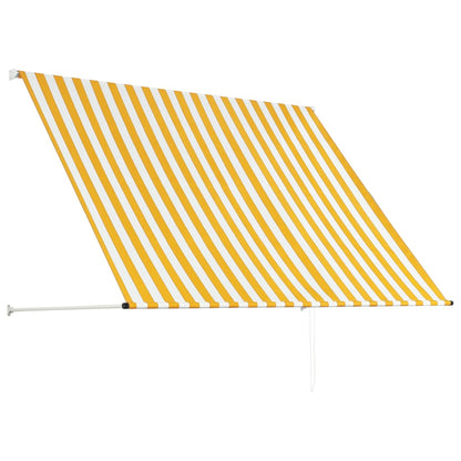 Toldo retrátil 200x150 cm amarelo e branco