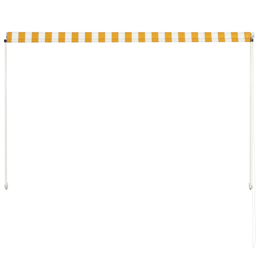 Toldo retrátil 200x150 cm amarelo e branco