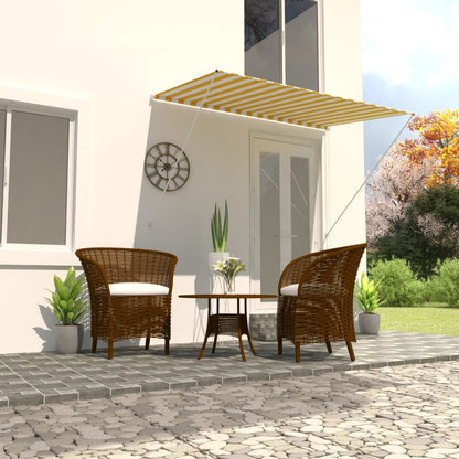 Toldo retrátil 200x150 cm amarelo e branco