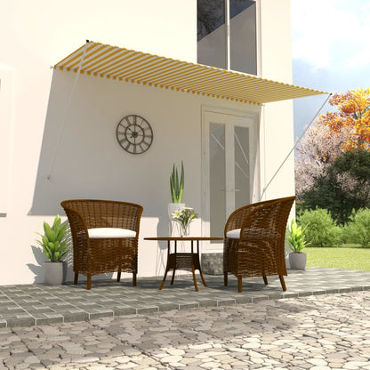 Toldo retrátil 300x150 cm amarelo e branco