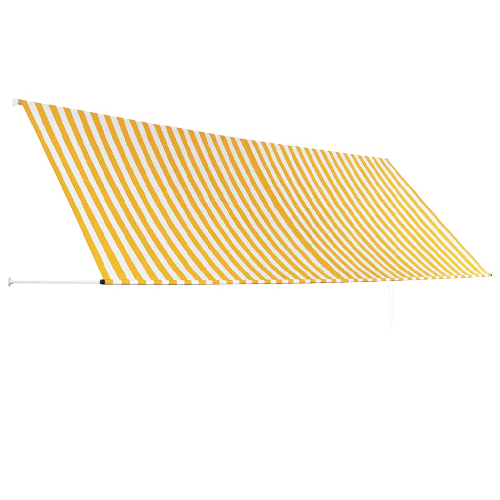 Toldo retrátil 400x150 cm amarelo e branco